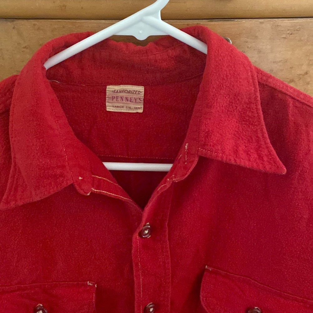 Vintage pennys sanforized 16-16 1/2 ( large) soft red flannel